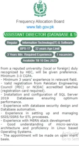 ASSISTANT DIRECTOR (DATA CENTER / NETWORKS)(BPS-17)