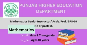 Read more about the article Mathematics Senior Instructor/ Assis. Prof. BPS-18