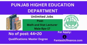 Read more about the article Math and Stat Lecturer Male Bps-17