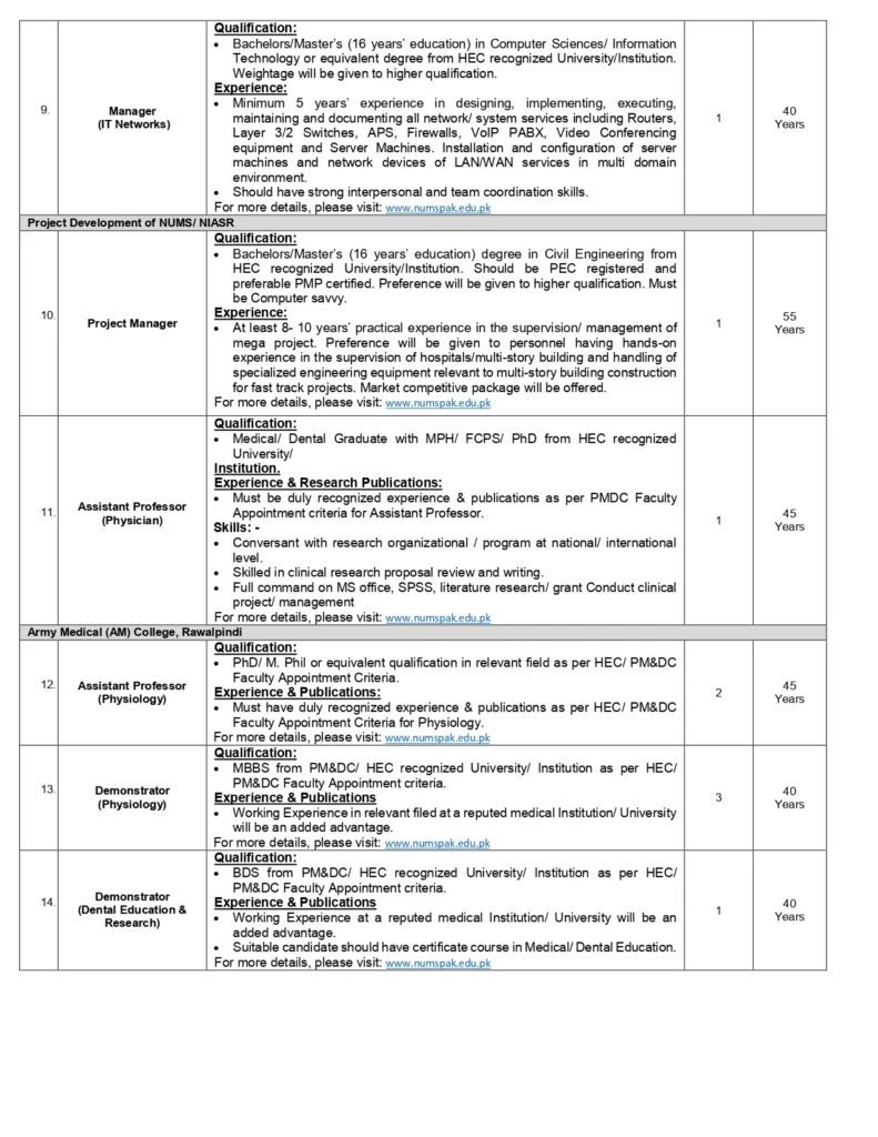 Jobs in National University of Medical Sciences